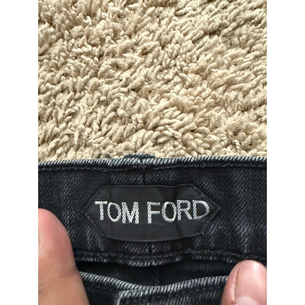 Tom Ford Mens Selvedge Button Fly Denim Jeans Straight Leg Washed Black  34 - Picture 5 of 11